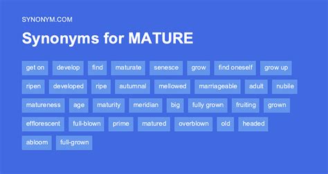 mature synonym